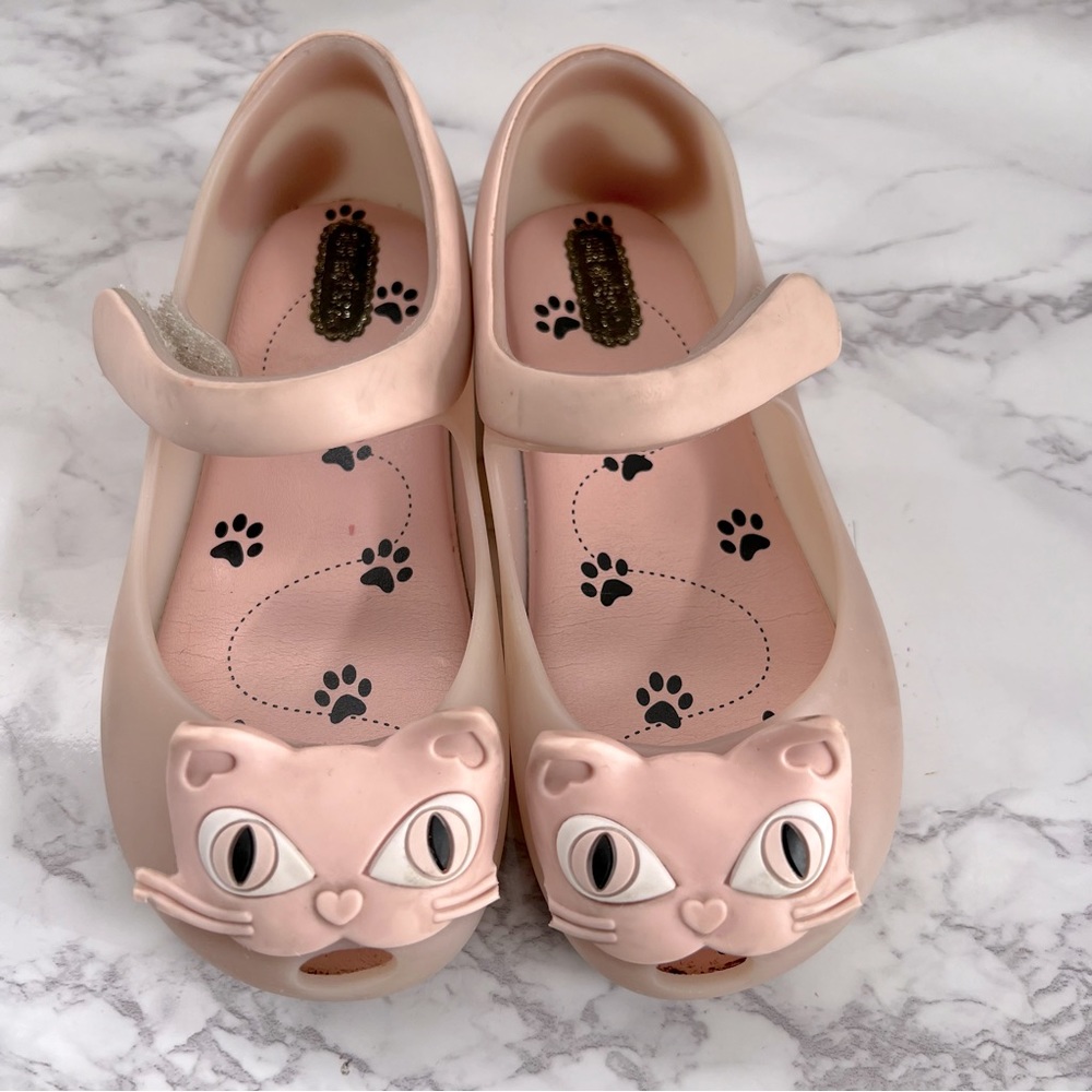 Mini Melissa Pink Kitty Cat Jelly Shoes. Size 10 - Picture 2 of 16